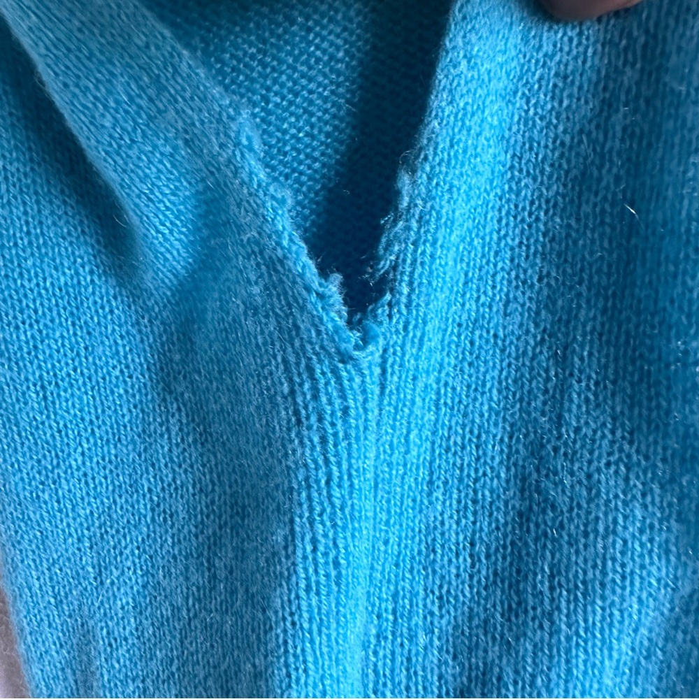 Claudia Nichole 100% Cashmere Turquoise Poncho Wrap OS Luxury Sweater - Picture 8 of 9